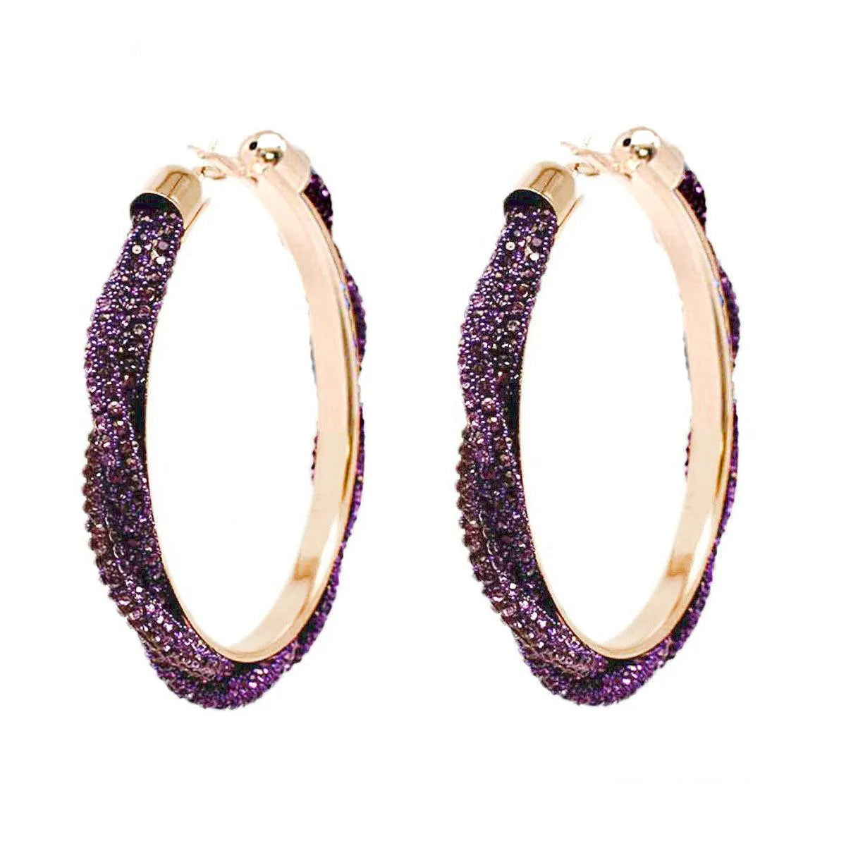 Dazzle Everyone: Purple Shimmer Hoop Earrings You Need Now! Pinktown
