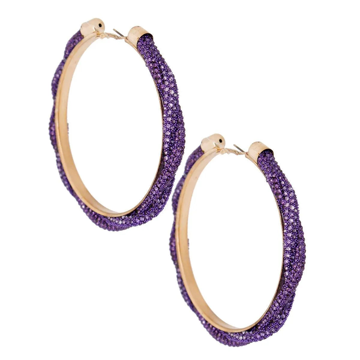 Dazzle Everyone: Purple Shimmer Hoop Earrings You Need Now! Pinktown