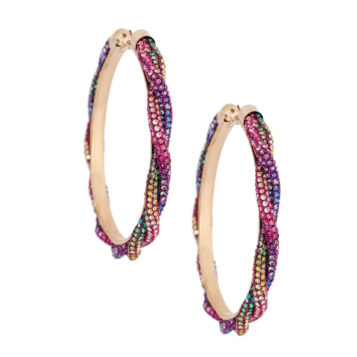 Dazzle Everyone: Rainbow Shimmer Hoop Earrings You Need Now! Jewelry Bubble