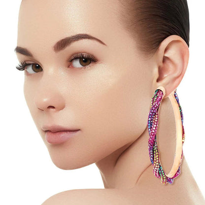 Dazzle Everyone: Rainbow Shimmer Hoop Earrings You Need Now! Jewelry Bubble