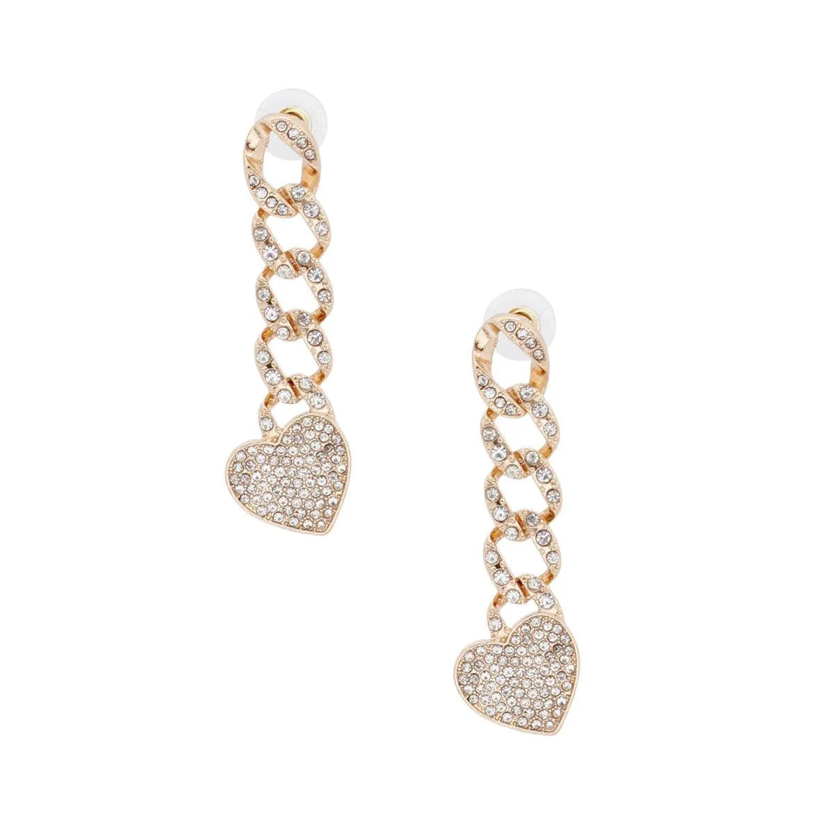 Dazzling Gold Heart Shaped Dangle Earrings: Fashion Jewelry Jewelry Bubble