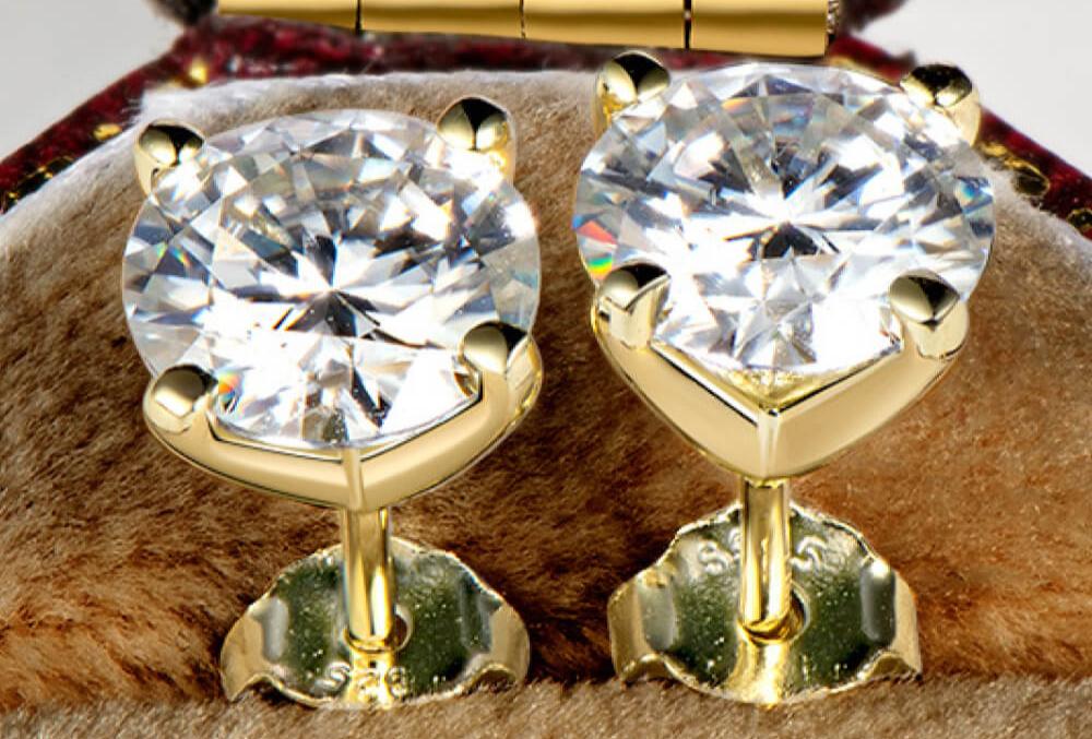 Dazzling Moissanite Stud Earrings - 1 Carat Total Jewelry Bubble