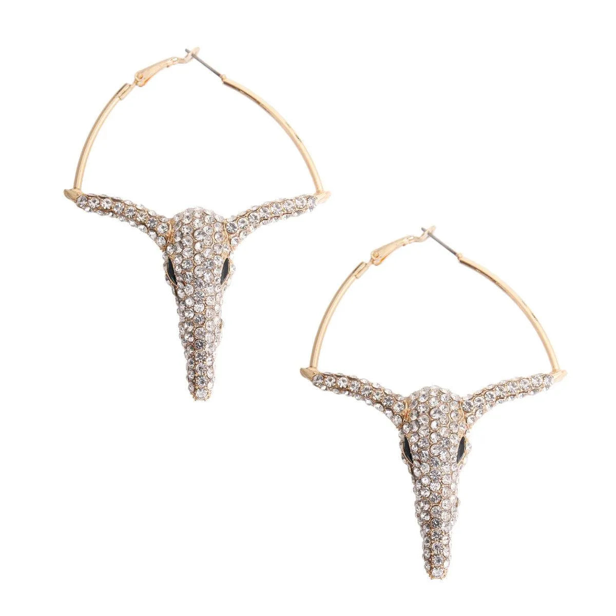 Dazzling Rhinestone Bullock Earrings: Sparkle in Style Jewelry Bubble