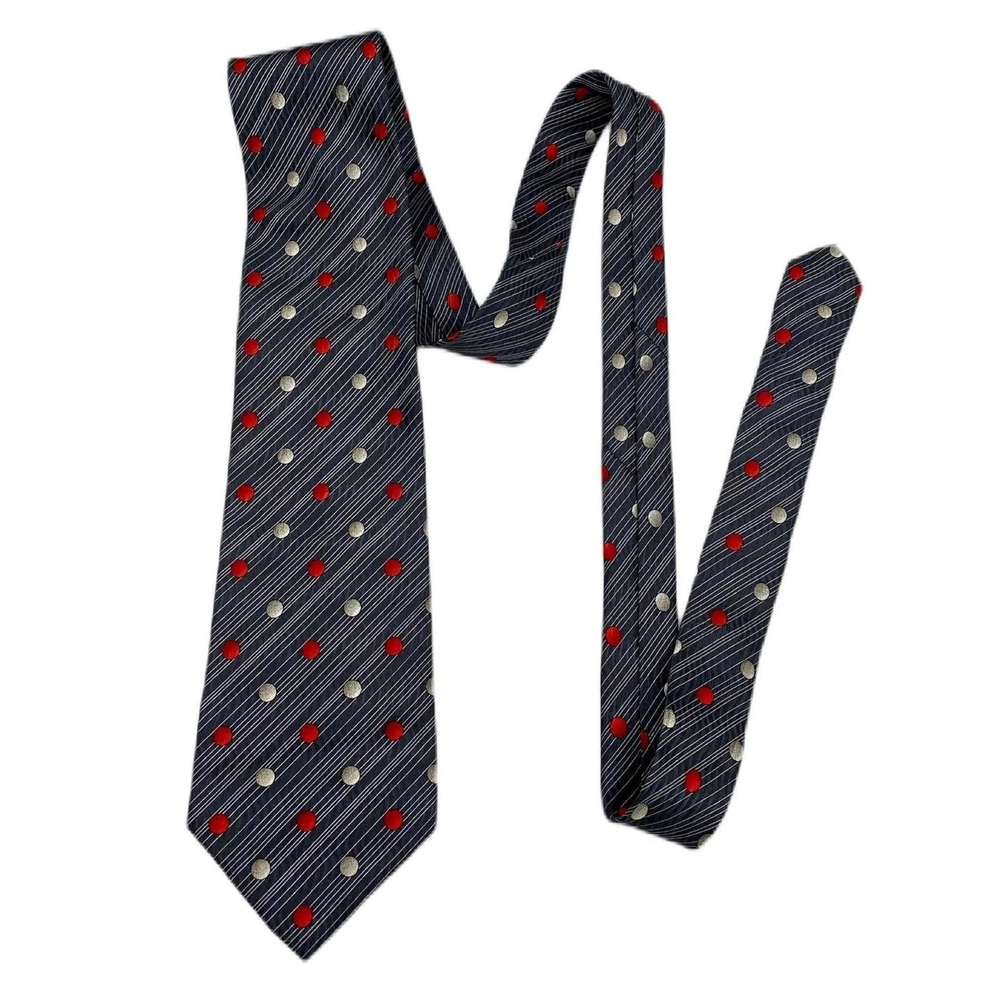 Diagonal Stripes with Dots Mens Tie Jewelry Bubble