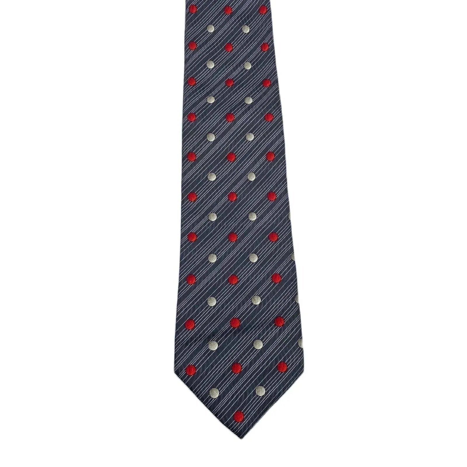 Diagonal Stripes with Dots Mens Tie