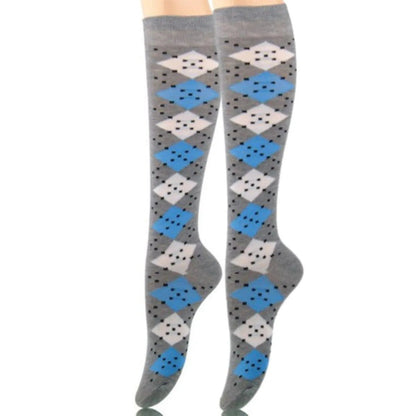 Diamond Diva: Gray Women's Socks with Dazzling Patterns Jewelry Bubble