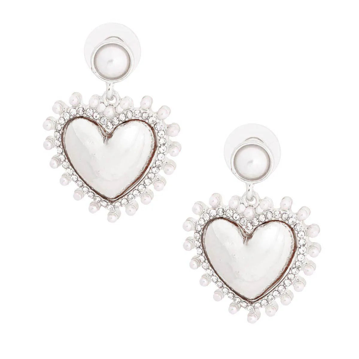 Discover White Pearl and Silver Heart Earrings: Fashion Jewelry Must-Haves Jewelry Bubble