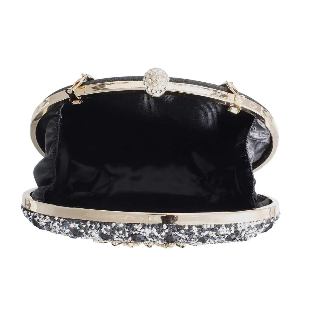 Discover the Must-Have Black Crystal Clutch Bag for Women Jewelry Bubble