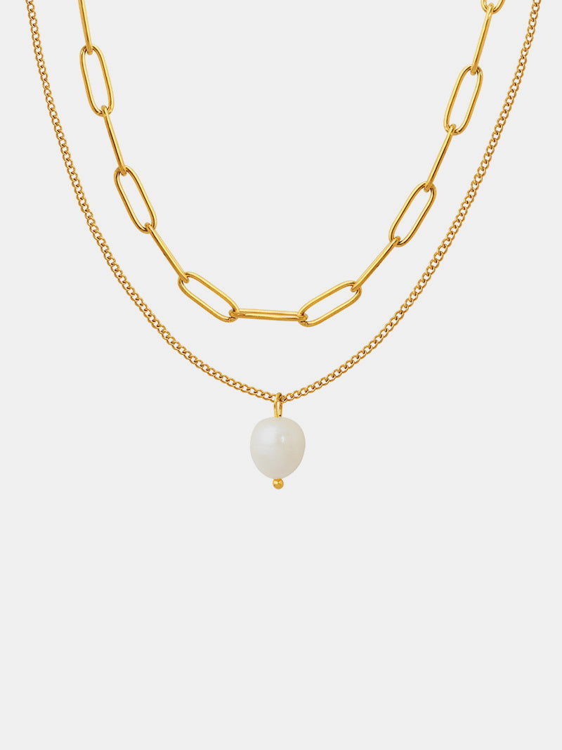 Double Chain Freshwater Pearl Necklace Jewelry Bubble