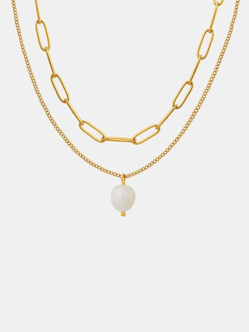 Double Chain Freshwater Pearl Necklace