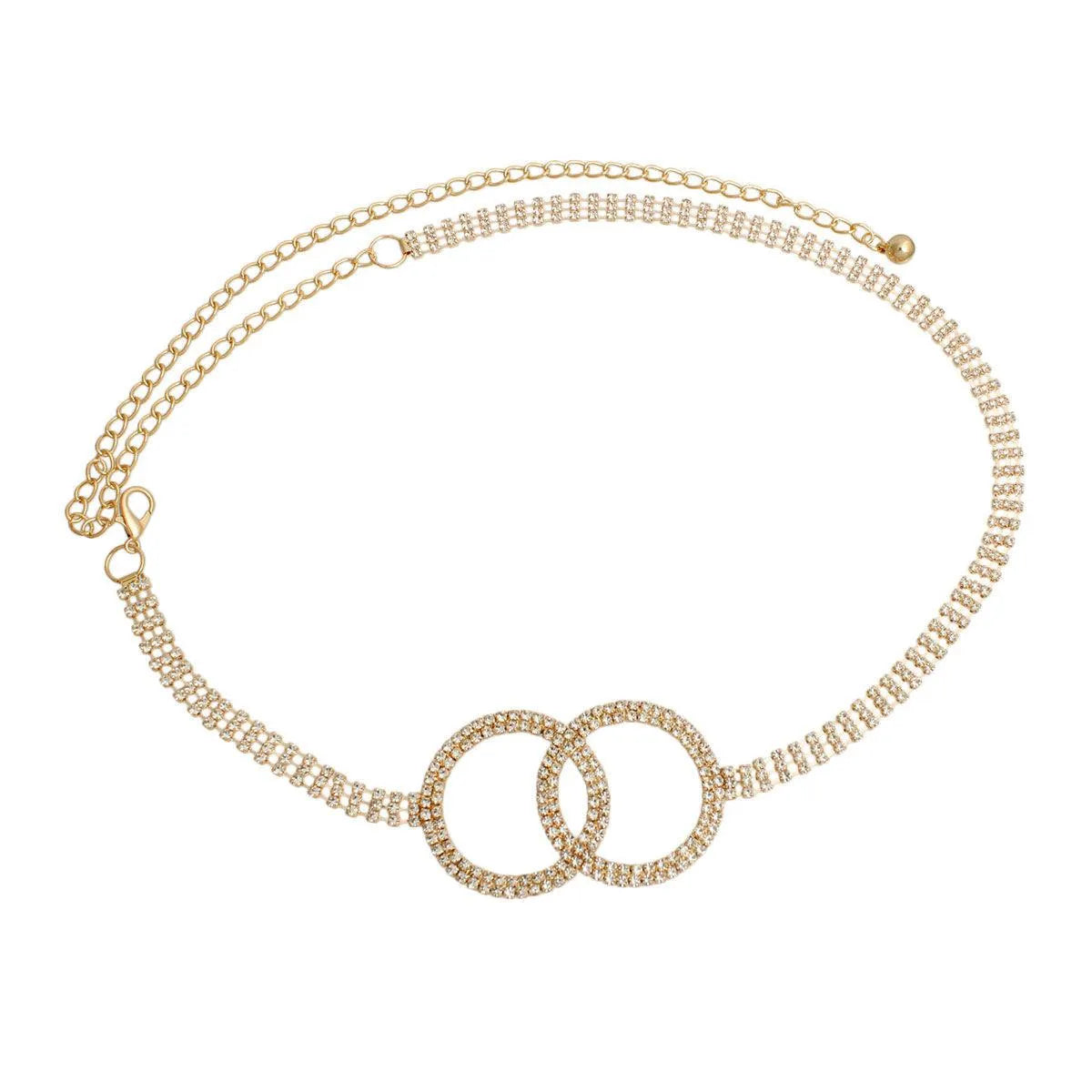 Double Circle Chain Belt Gold Plated Jewelry Bubble