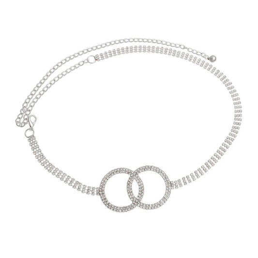 Double Circle Chain Belt Silver Plated Jewelry Bubble