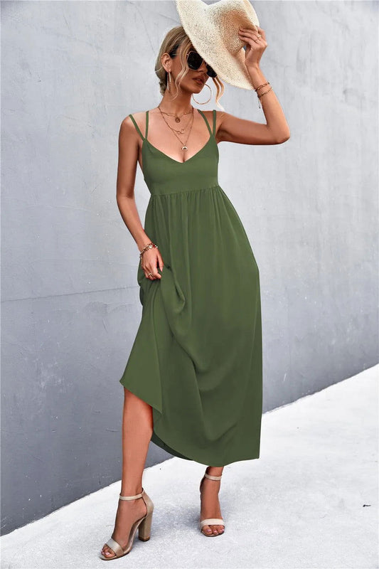 Double Strap Tie Back Dress - Look Chic & Stylish in This Summer Dress Jewelry Bubble