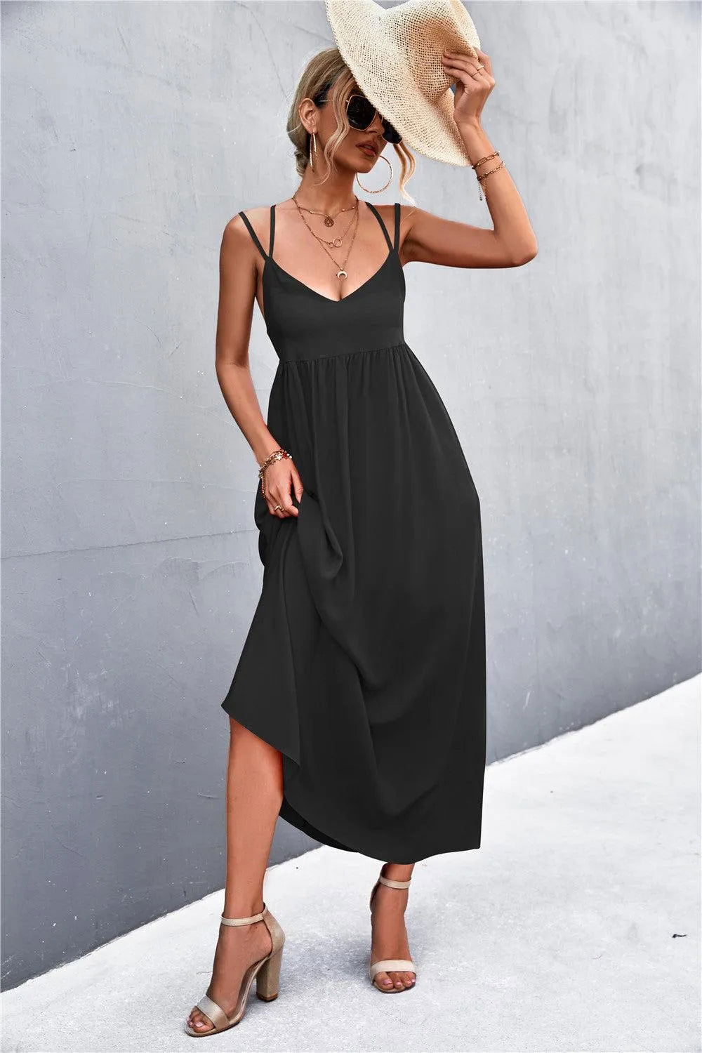 Double Strap Tie Back Dress - Look Chic & Stylish in This Summer Dress Jewelry Bubble