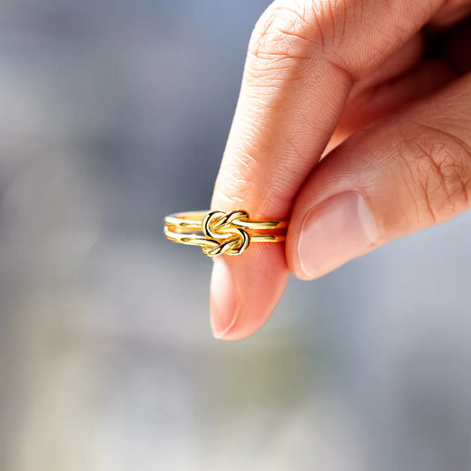 Double Band Square Knot Forever Ring Jewelry Bubble