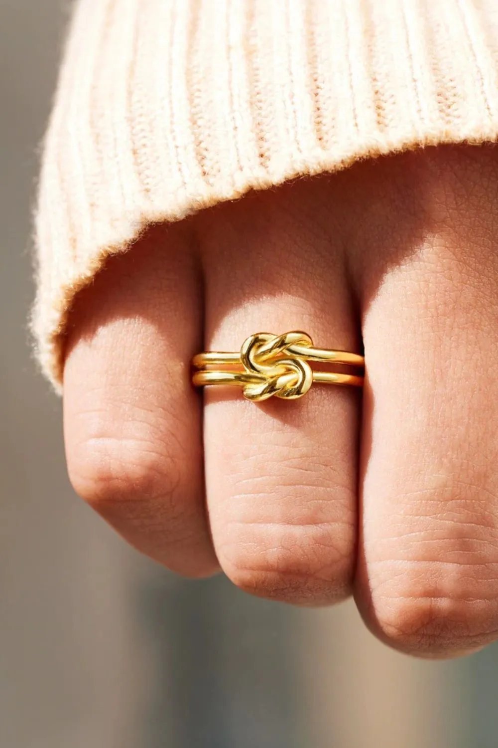 Double Band Square Knot Forever Ring