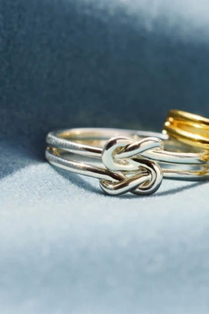 Double Band Square Knot Forever Ring Jewelry Bubble