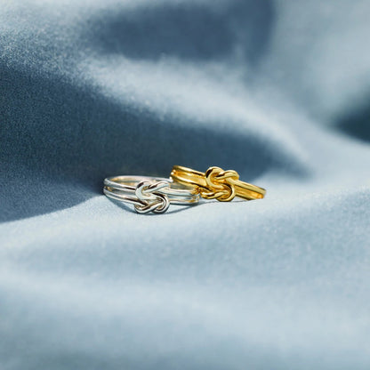 Double Band Square Knot Forever Ring Jewelry Bubble