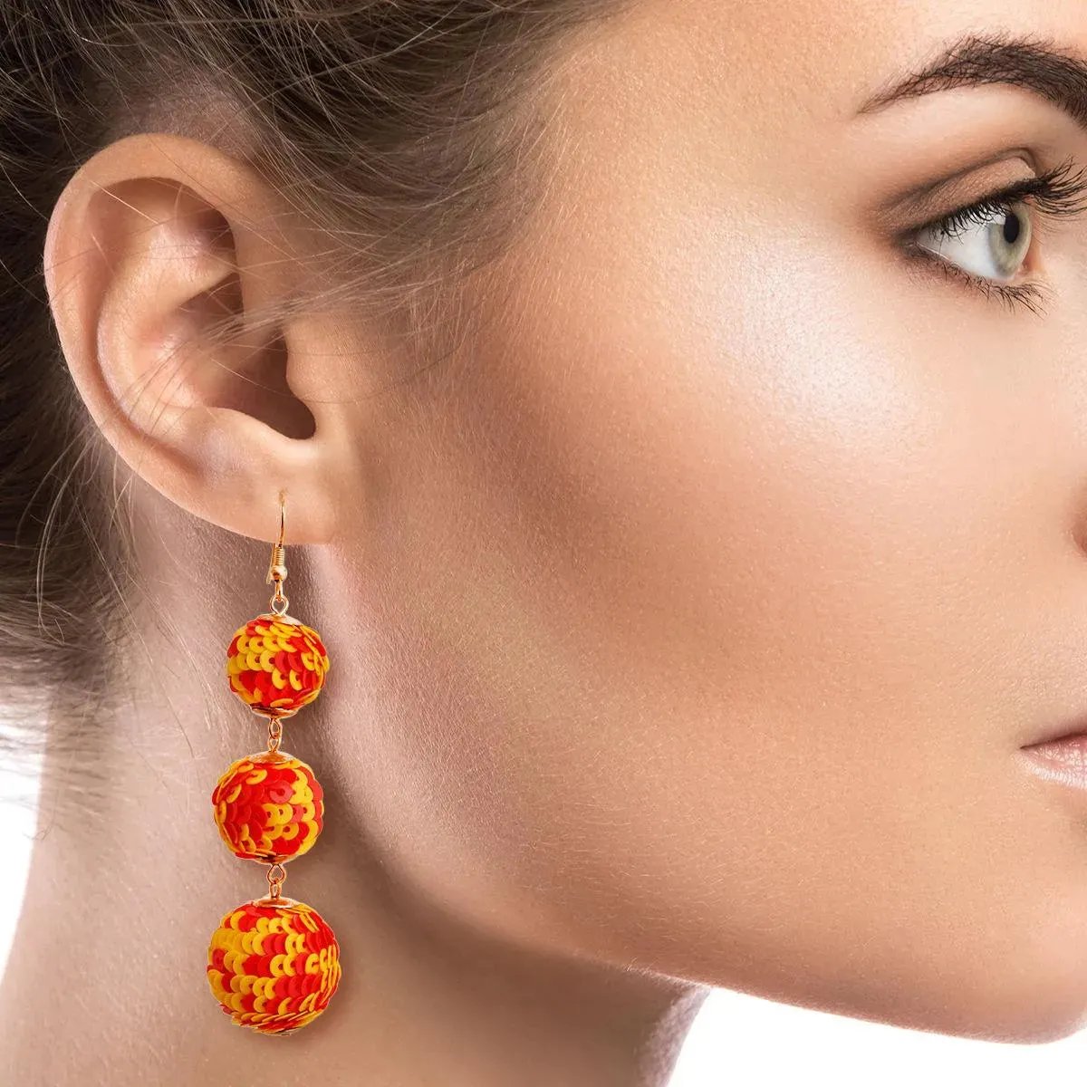 Drop Sphere Dangle Earrings