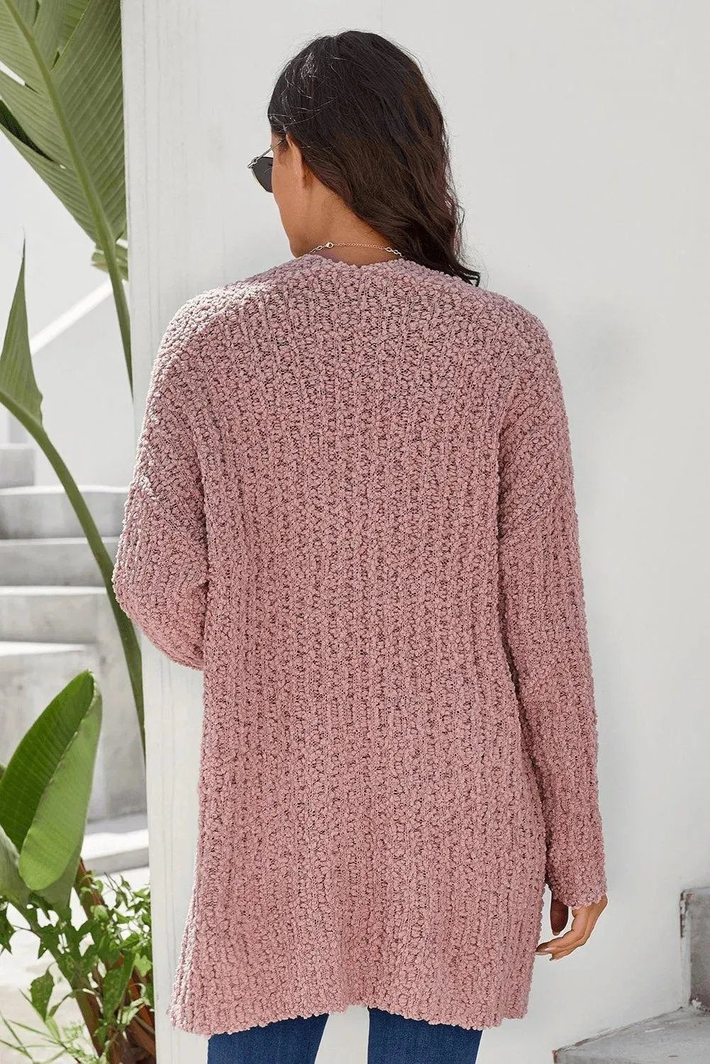 Dusty Pink Pebble Beach Textured Cardigan