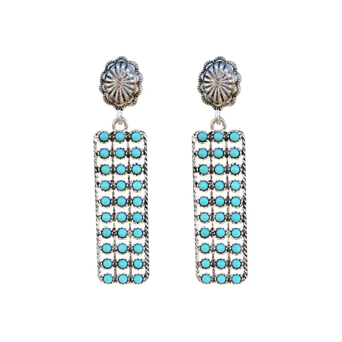 Earrings Turquoise Color Inlaid Dangle & Drop Earrings Pinktown