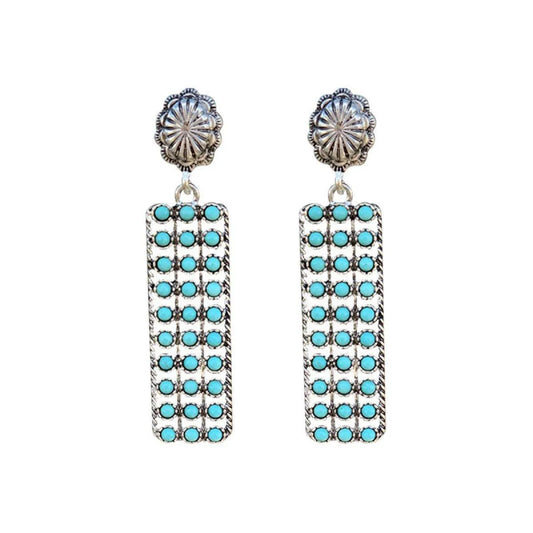 Earrings Turquoise Color Inlaid Dangle & Drop Earrings Pinktown