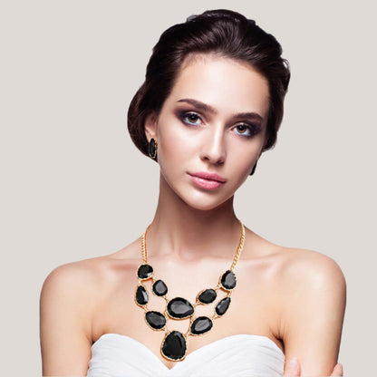 Elegant Black Necklace Set - An Iconic Fashion Statement Jewelry Bubble