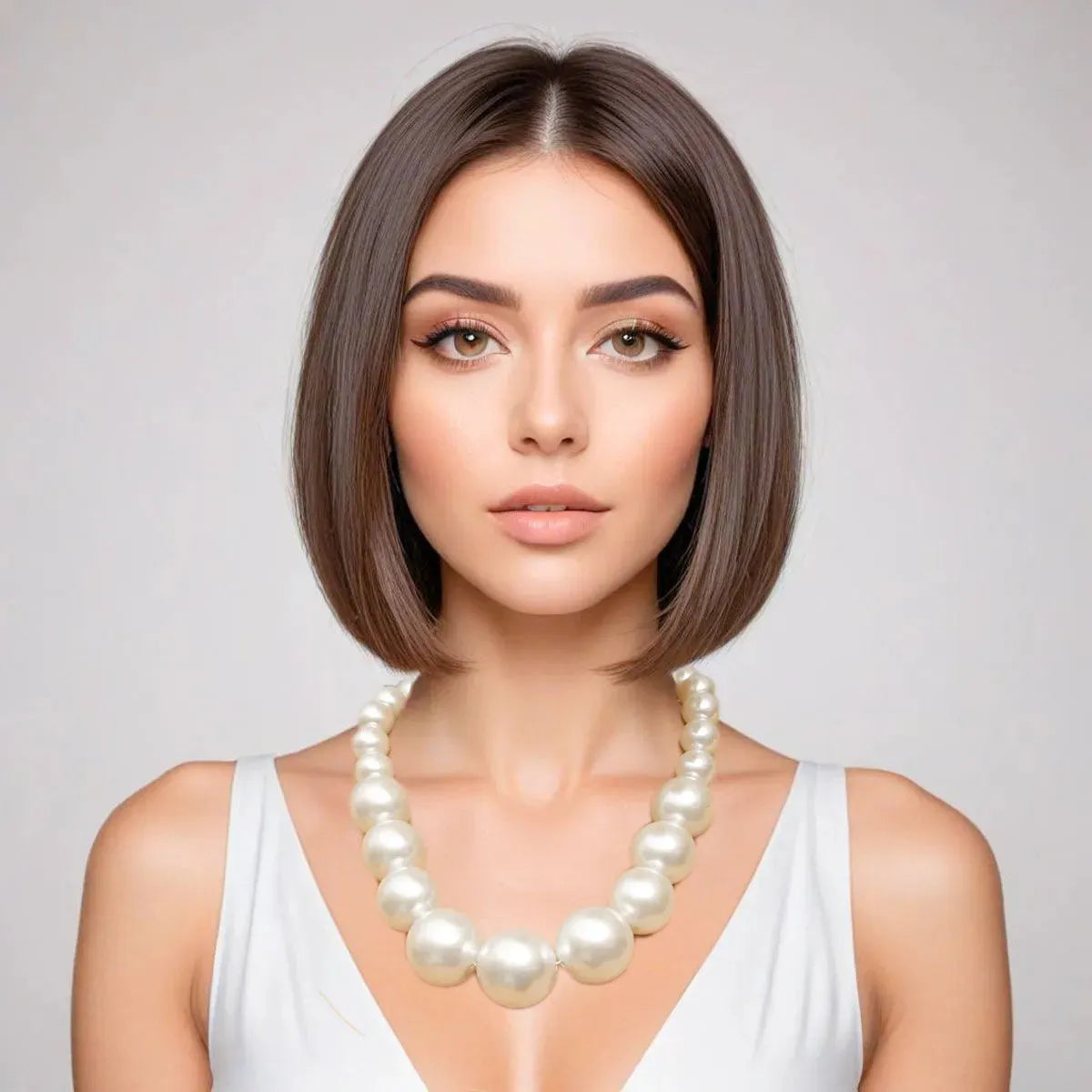 Elegant Cream Pearl Necklace and Earrings Set - Classic Fashion Jewelry for Every Occasion Jewelry Bubble