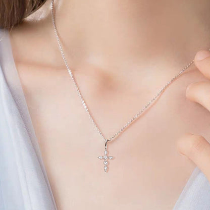 Elegant Cross Necklace for Women - Dainty Jewelry with Sparkling Accents Jewelry Bubble