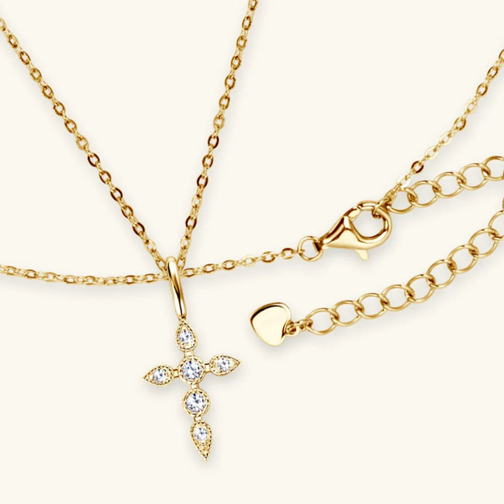 Elegant Cross Necklace for Women - Dainty Jewelry with Sparkling Accents
