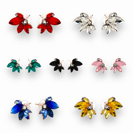 Elegant Floral Butterfly Style Stud Earrings Jewelry Bubble