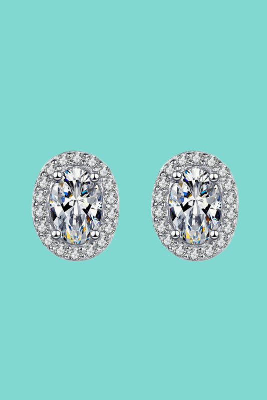 Elegant Halo Moissanite Stud Earrings - 1 Carat Trendsi