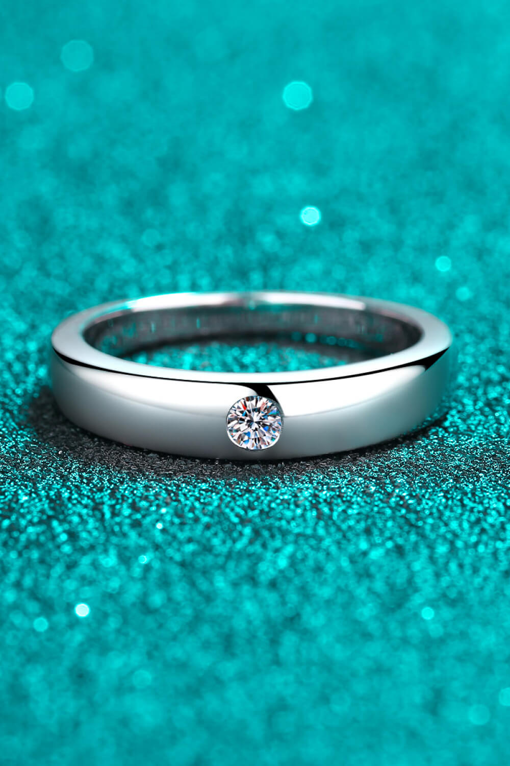 Elegant Moissanite Rhodium Plated Ring Jewelry Bubble