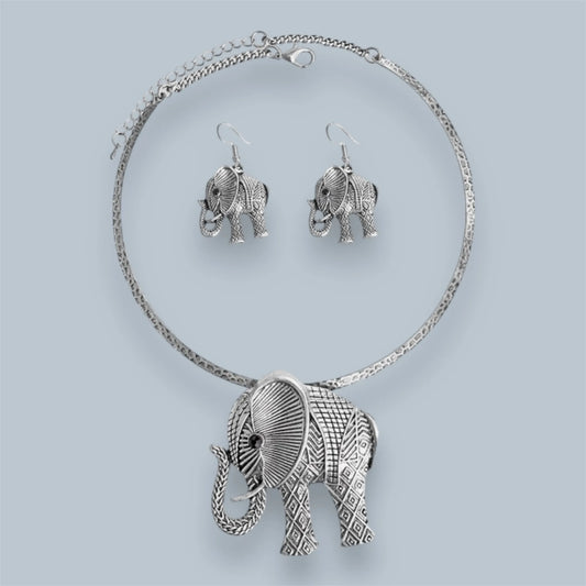Elephant Pendant Necklace Set Pinktown