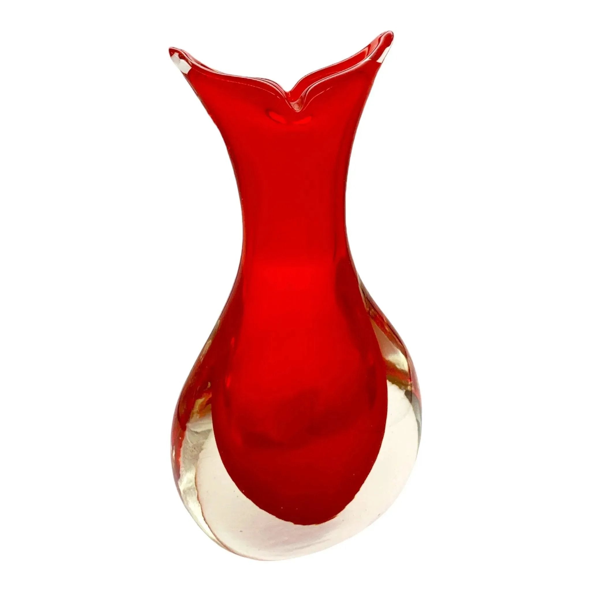 Elevate Your Home Decor with Murano Craftsmanship - Own a Vintage Murano Sommerso Art Glass Vase Today