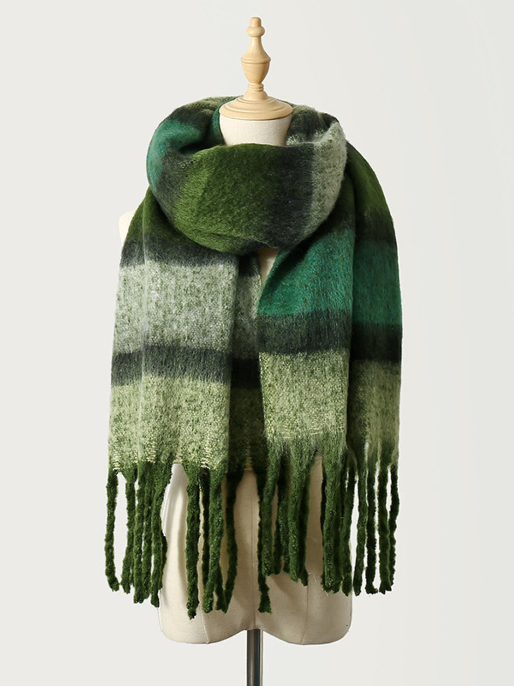 Elevate Your Style with Our Fringe Color Block Scarf Jewelry Bubble