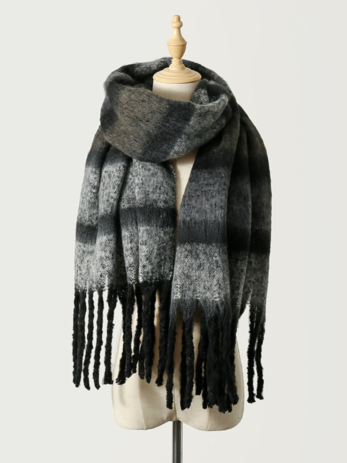 Elevate Your Style with Our Fringe Color Block Scarf Jewelry Bubble