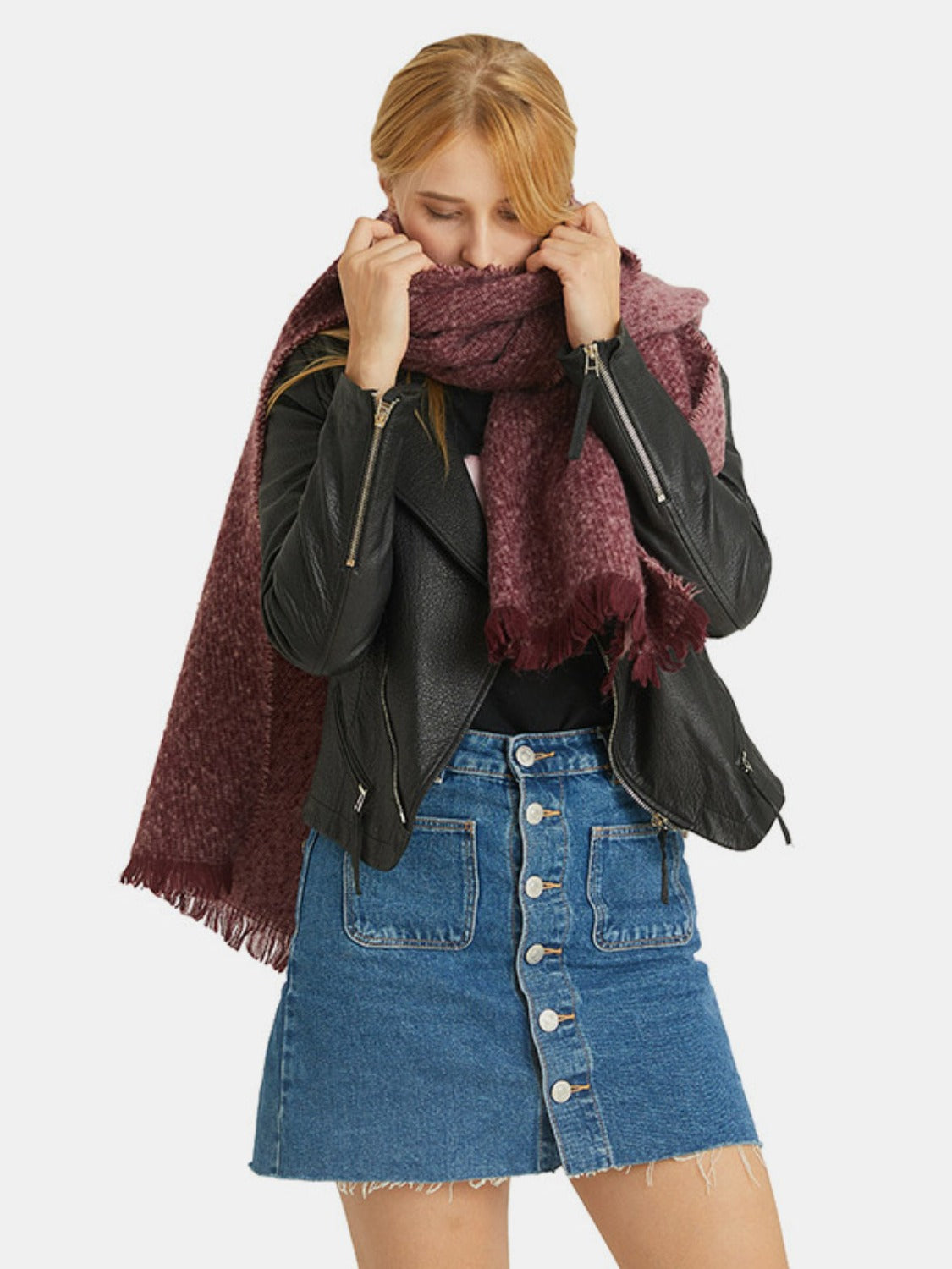 Elevate Your Style with Our Raw Hem Heathered Scarf Jewelry Bubble