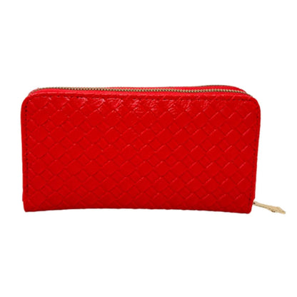 Elevate Your Style with Our Uptown Women's Zipper Wallet - Red Vegan Faux Leather Jewelry Bubble