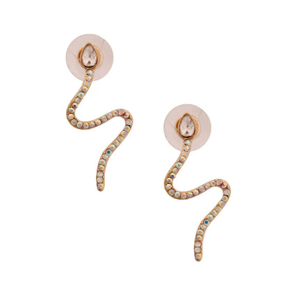 Elevate Your Style with Unique Gold Snake Design Earrings Jewelry Bubble