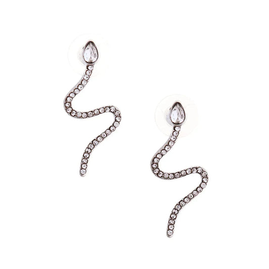 Elevate Your Style with Unique Silver Snake Design Earrings Pinktown