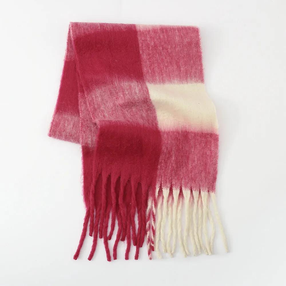 Elevate Your Style with the Fringe Contrast Plaid Scarf