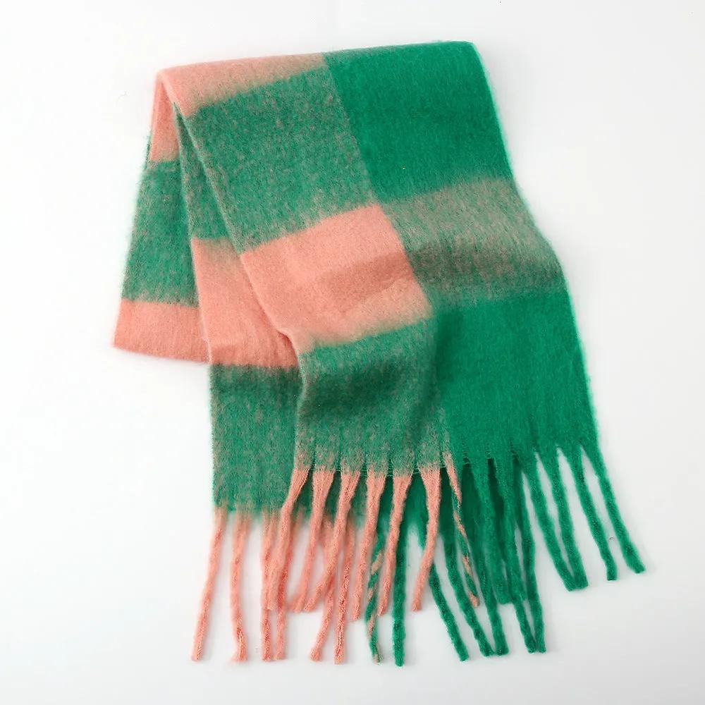 Elevate Your Style with the Fringe Contrast Plaid Scarf