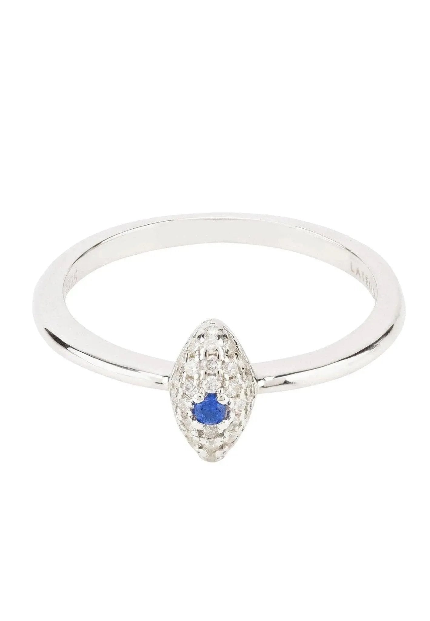 Elliptical Petite Eye Band Ring Sterling Silver