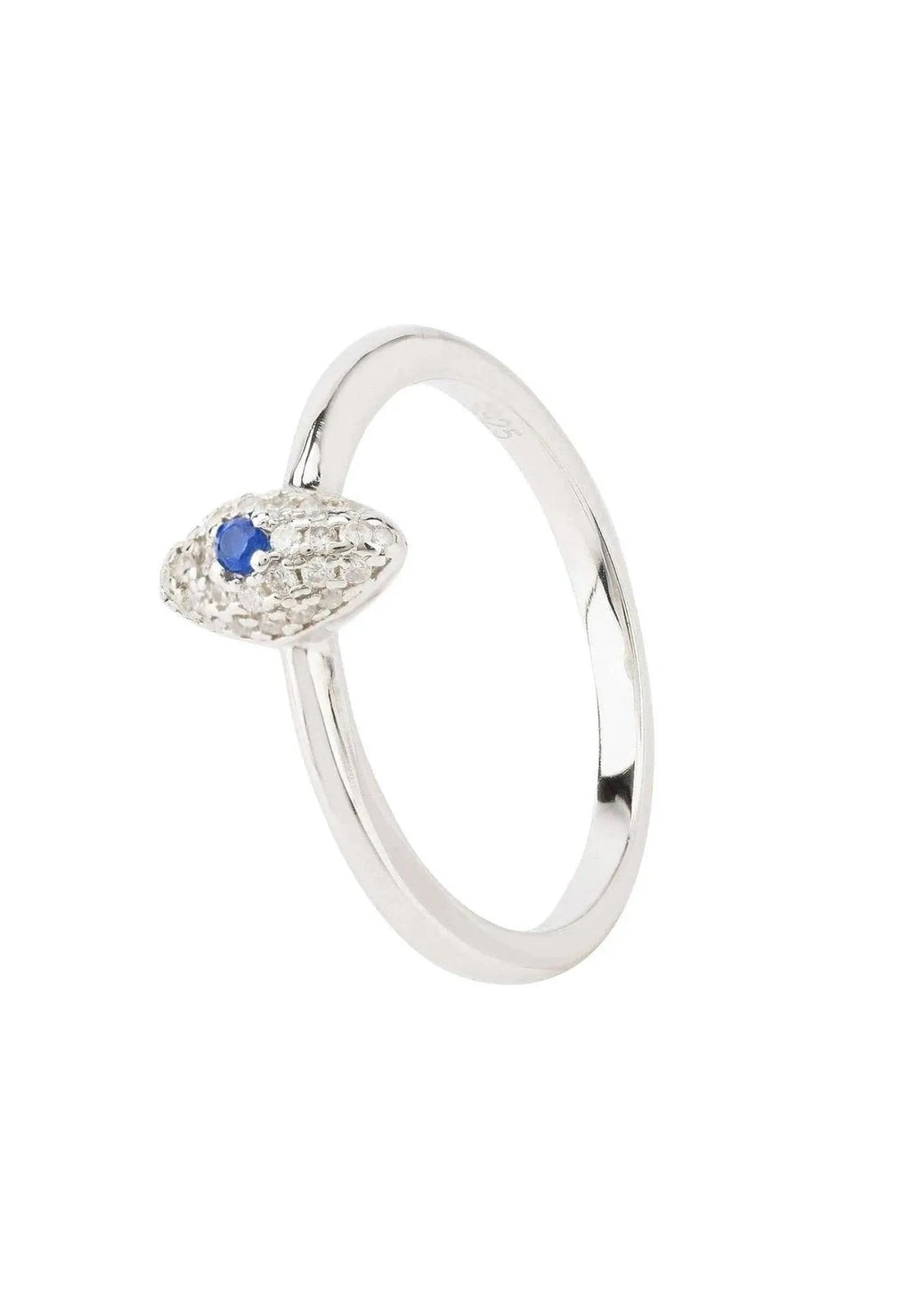 Elliptical Petite Eye Band Ring Sterling Silver