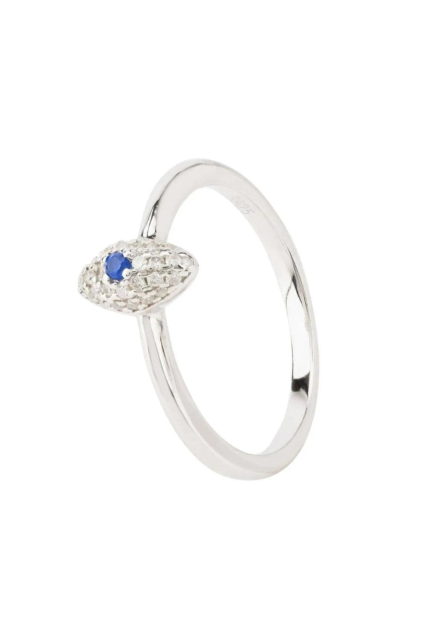 Elliptical Petite Eye Band Ring Sterling Silver