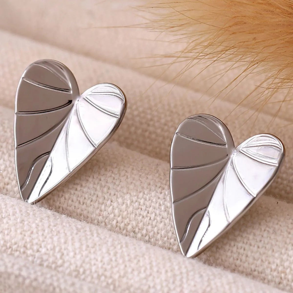 Embrace Elegance: Heart Leaf Stud Earrings