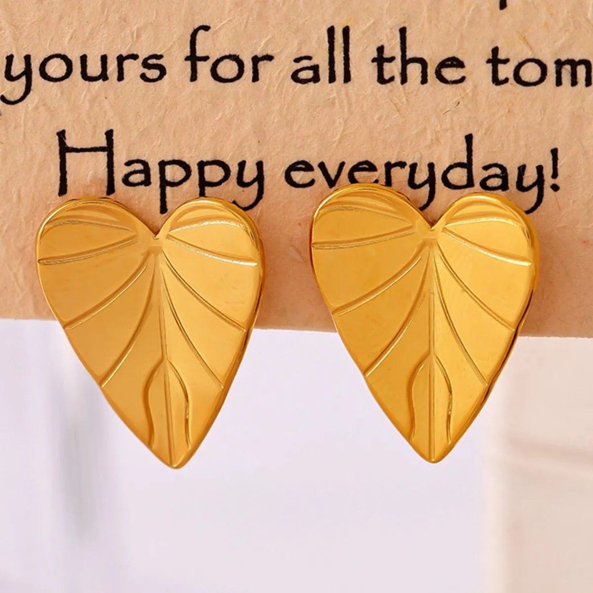 Embrace Elegance: Heart Leaf Stud Earrings