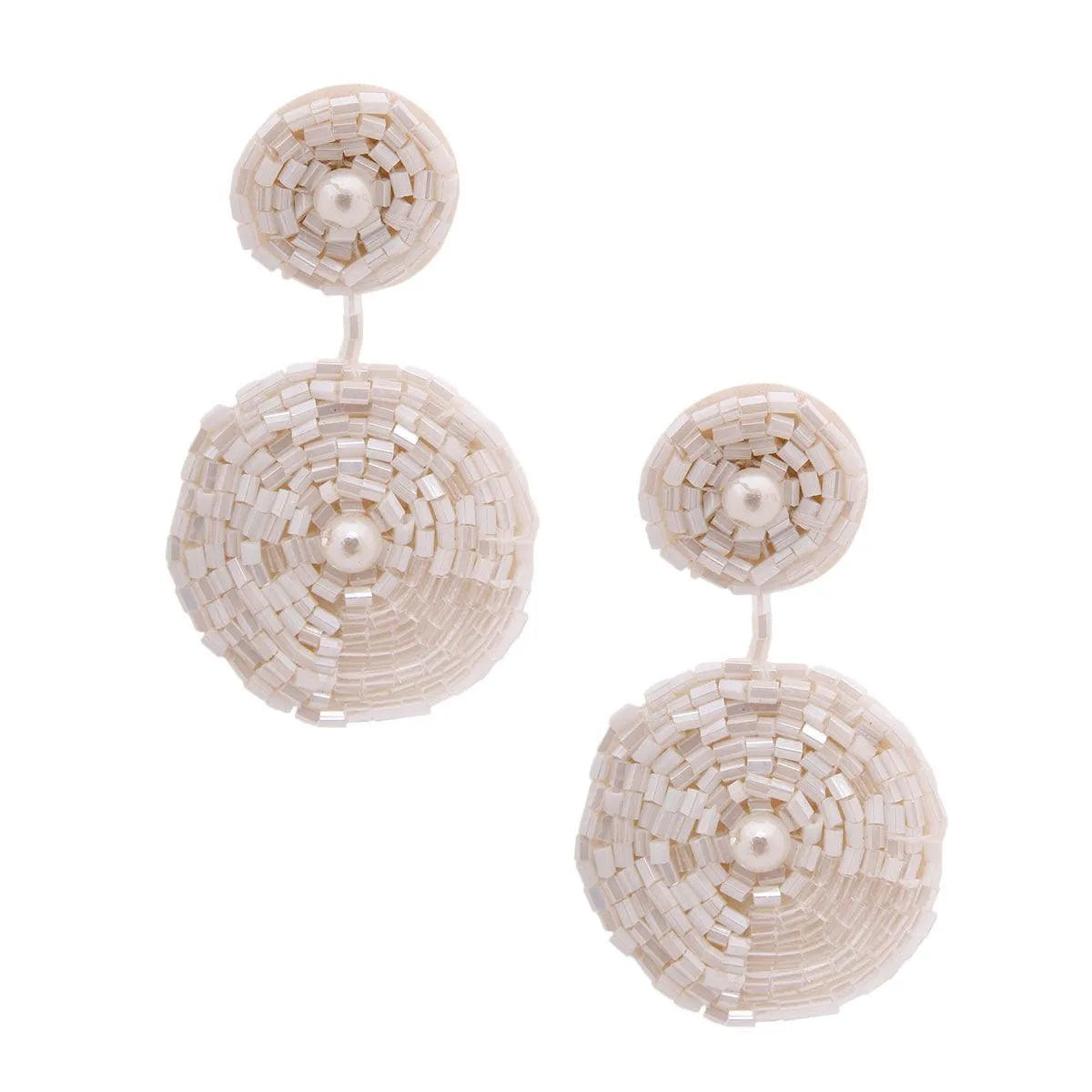 Embroidered Bead Earrings Creamy Jewelry Bubble