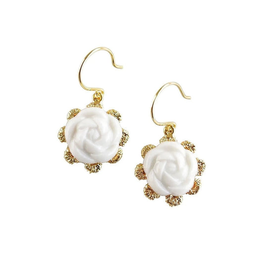 Everyday Porcelain Camellia Flower Charm Earrings | POPORCELAIN Based in Denmark POPORCELAIN